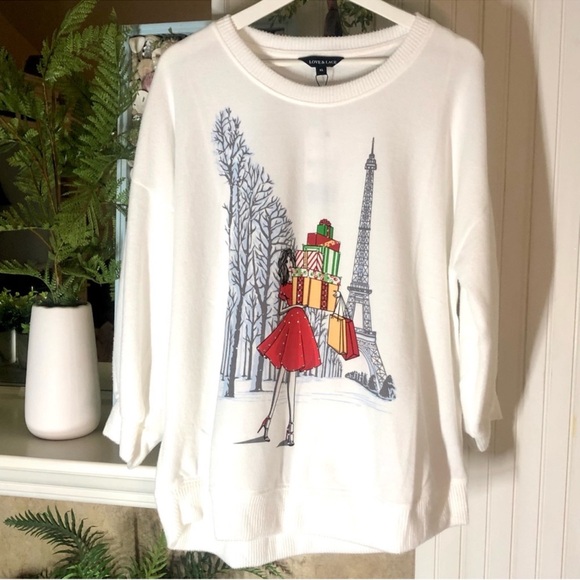 NWT! Christmas Paris Eiffel Tower Sweater - Picture 2 of 5